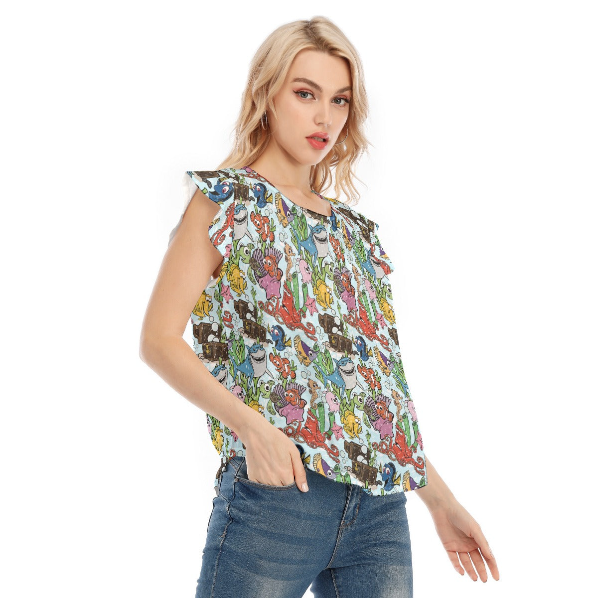 Fish Are Friends Reef - Women’s Flutter Sleeve Top