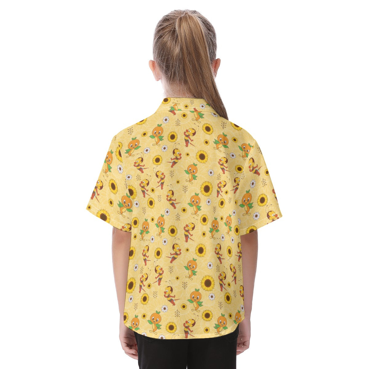Cheerful Bee & Citrus Bird - Kid's Hawaiian Button Up Shirt