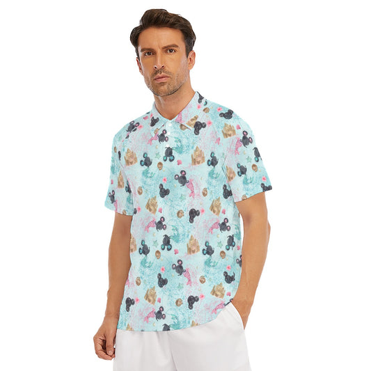 Watercolor Mermaid Mouse Ears - Men's Polo Shirt