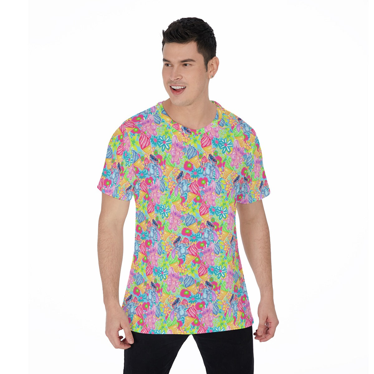 Neon Floral Summer Vibes - Men's Short Sleeve T-Shirt