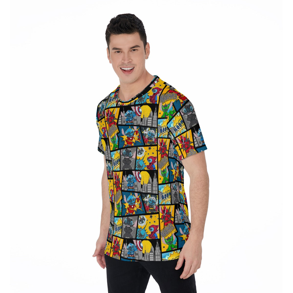 Superhero Stitch - Comic Action - Men's Short Sleeve T-Shirt