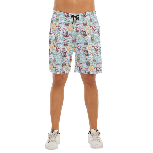 Santa Jack with Sally & Ghost Dog - Men’s Pocket Beach Shorts
