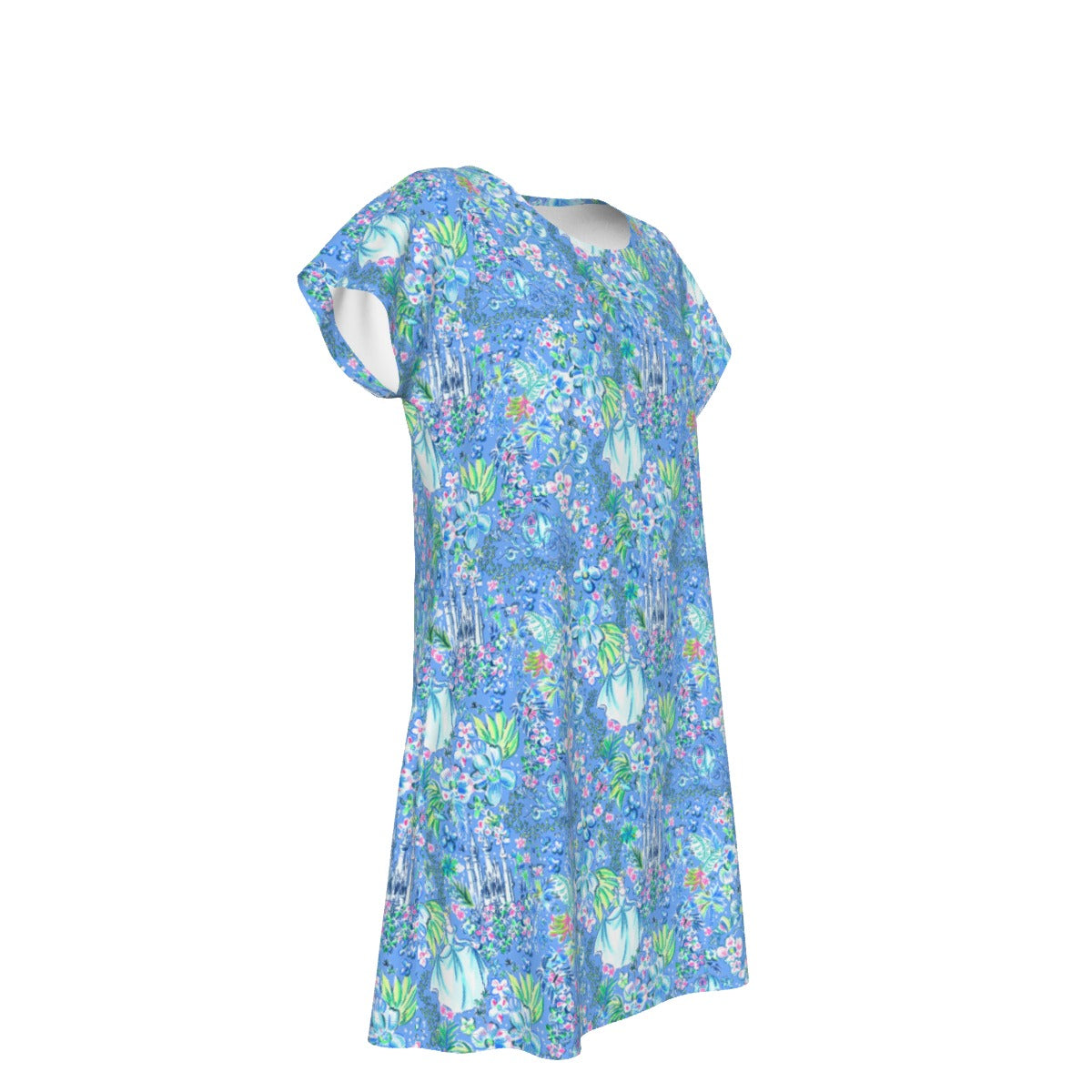 Bright Tropical Princess - Royal Beach Day - Women's T-Shirt Dress