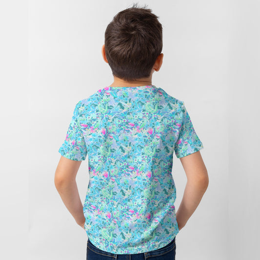 Bright Floral Flight - Neverland Adventure - Kid’s Short Sleeve T-Shirt