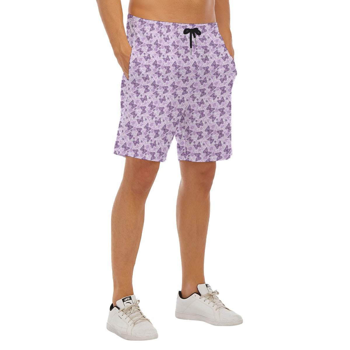 Lavender Butterflies - Men’s Pocket Beach Shorts