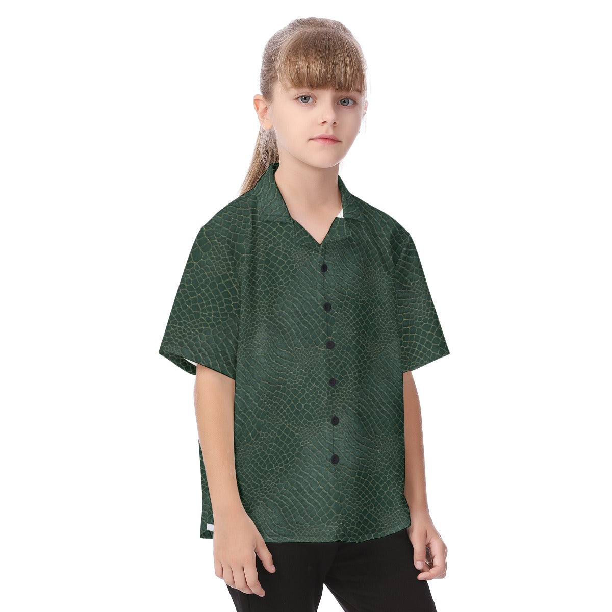 Animal Print - Alligator - Kid's Hawaiian Button Up Shirt