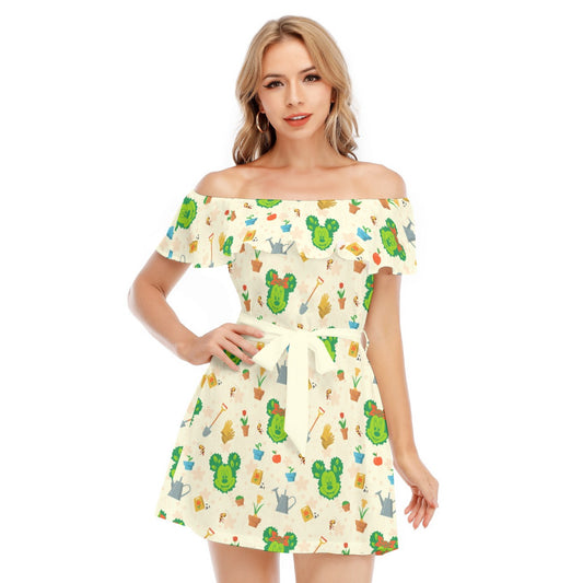 Spring Flower & Garden Festival - Women's Off-shoulder Ruffle Dress