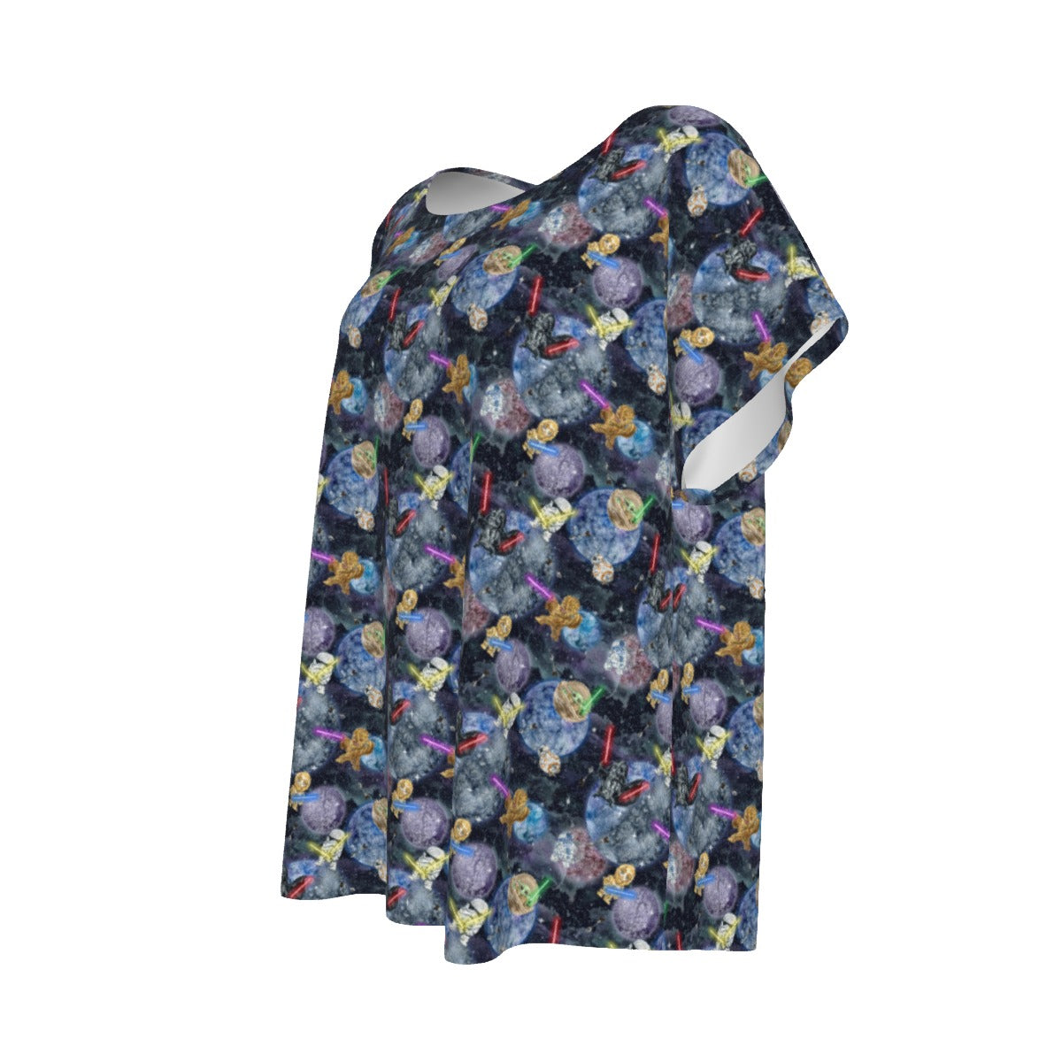 Watercolor Cosmic Battle - Women’s Relaxed Fit Scoop Tee