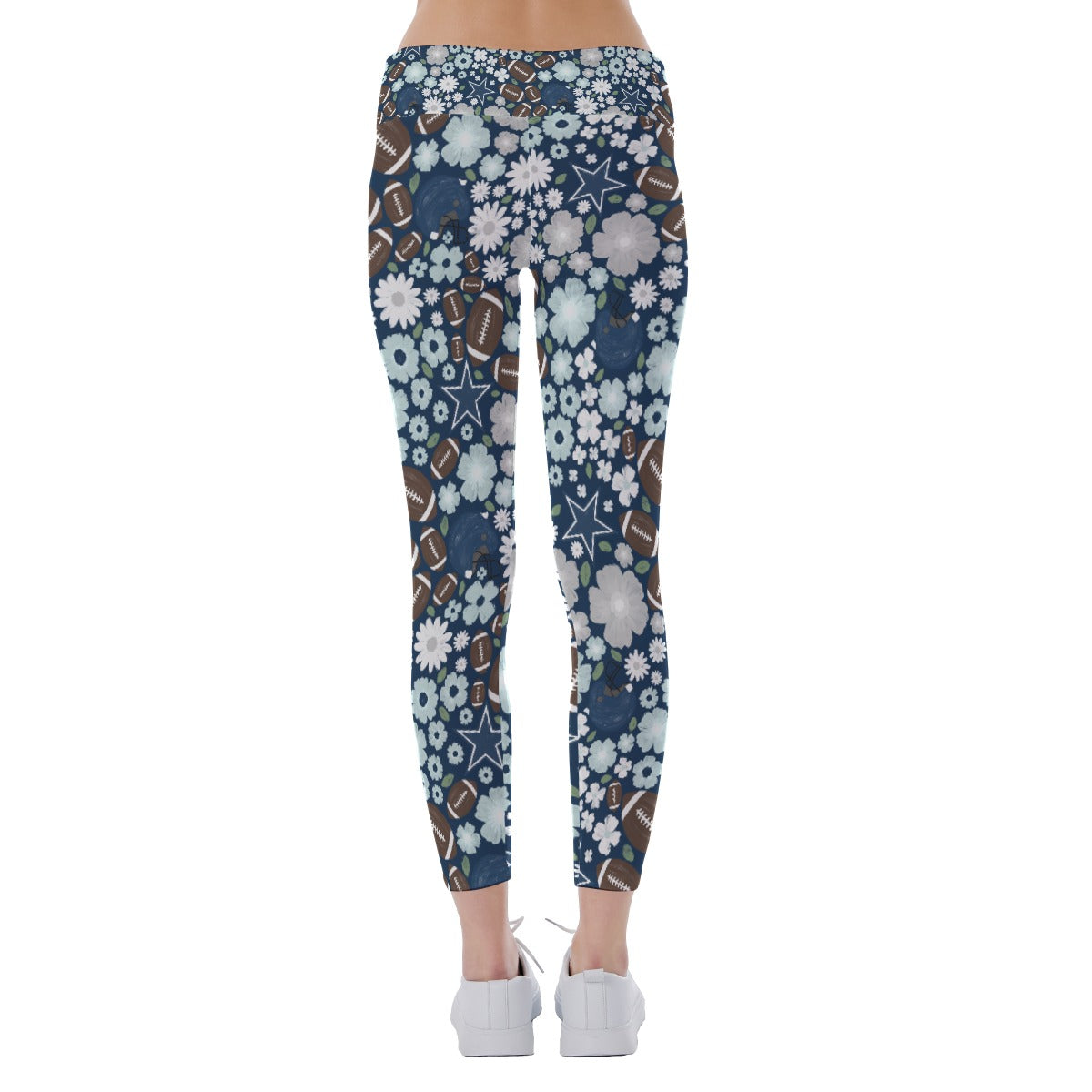 Blue Star Blooms - Women's Yoga Leggings