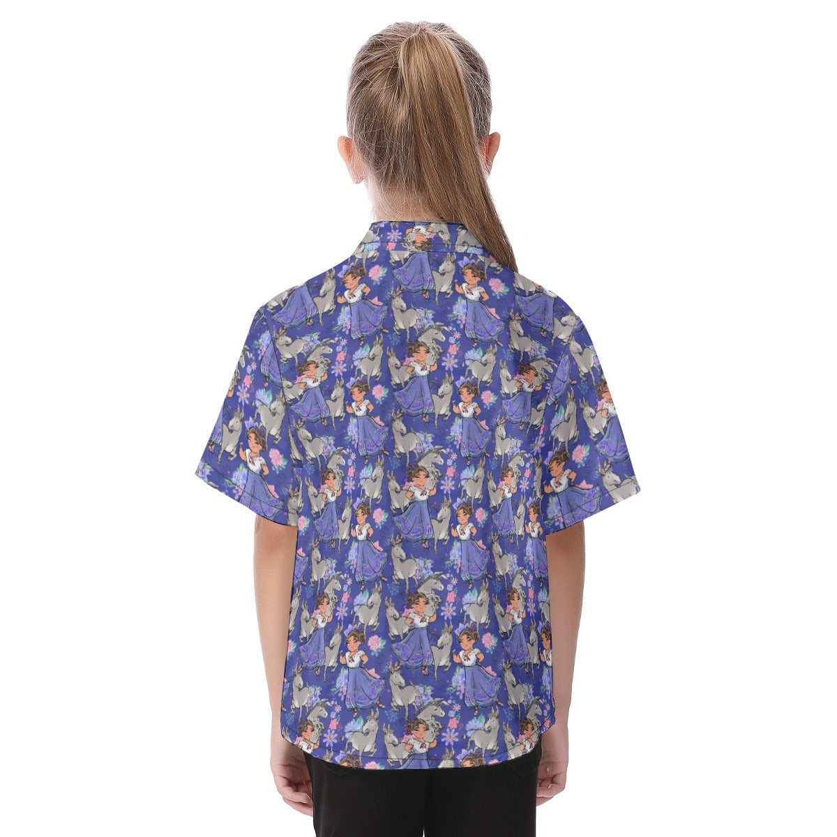 Whimsical Strong Heroine - Kid's Hawaiian Button Up Shirt