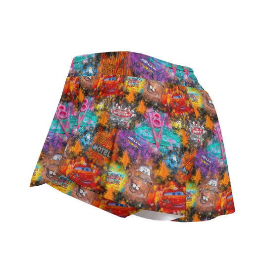 Watercolor Racing Adventure - Women's Flowy Pocket Shorts