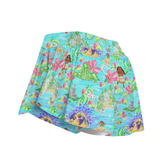 Tropical Island Paradise - Women's Flowy Pocket Shorts