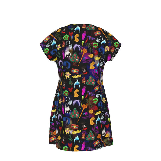 Villainous Icons Collage - Women's T-Shirt Dress