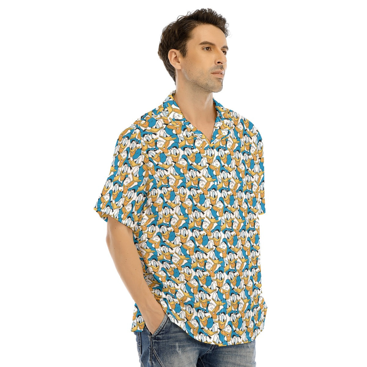 Many Faces of Feisty Duck - Men's Hawaiian Button Up Shirt