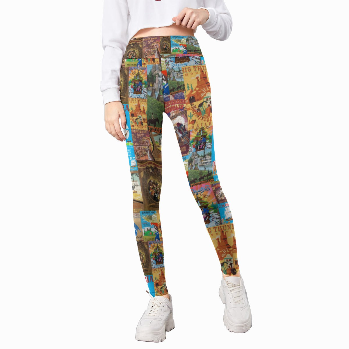 Vintage Frontier Ride Posters - Kid's Leggings