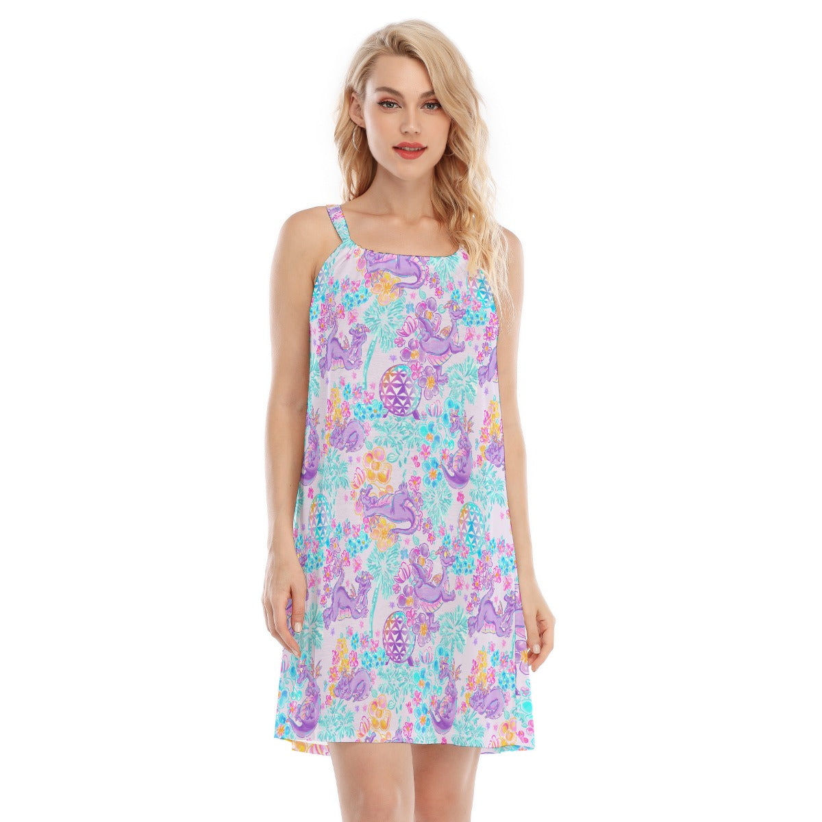 Purple Dragon Flower Power - Women’s Adjustable Sundress