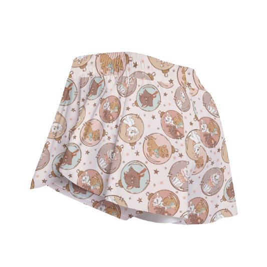 Festive Feline Baublescats - Women's Flowy Pocket Shorts