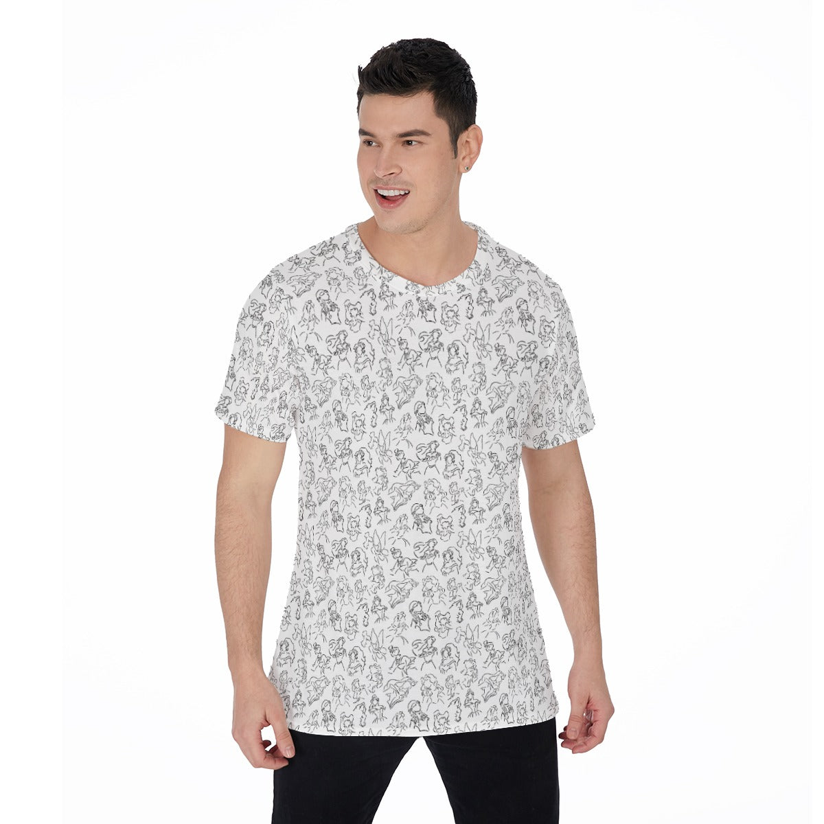 Monochrome Royal Silhouettes - Men's Short Sleeve T-Shirt