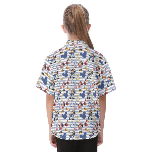 Captain and First Mate at Seannie - Kid's Hawaiian Button Up Shirt