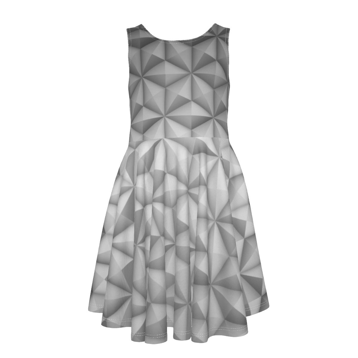 Geometric Spaceship Sphere - Kid's Sleeveless Skater Dress