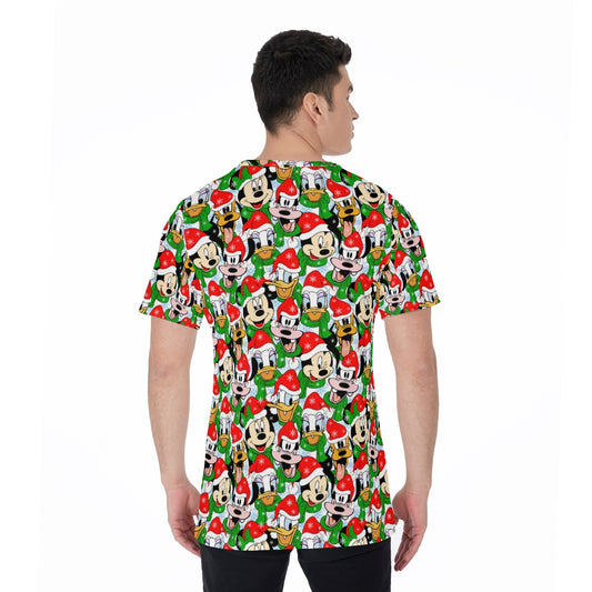 Mouse Friends in Santa Hats - Men's Short Sleeve T-Shirt