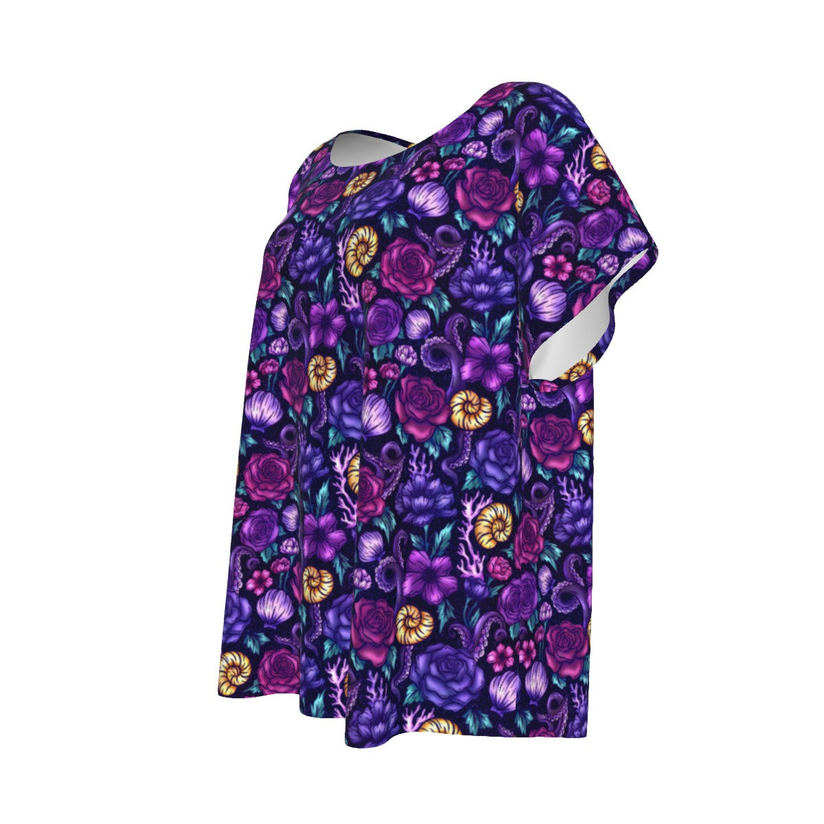 Fairytale Florals – Dark Sea Witch - Women’s Relaxed Fit Scoop Tee