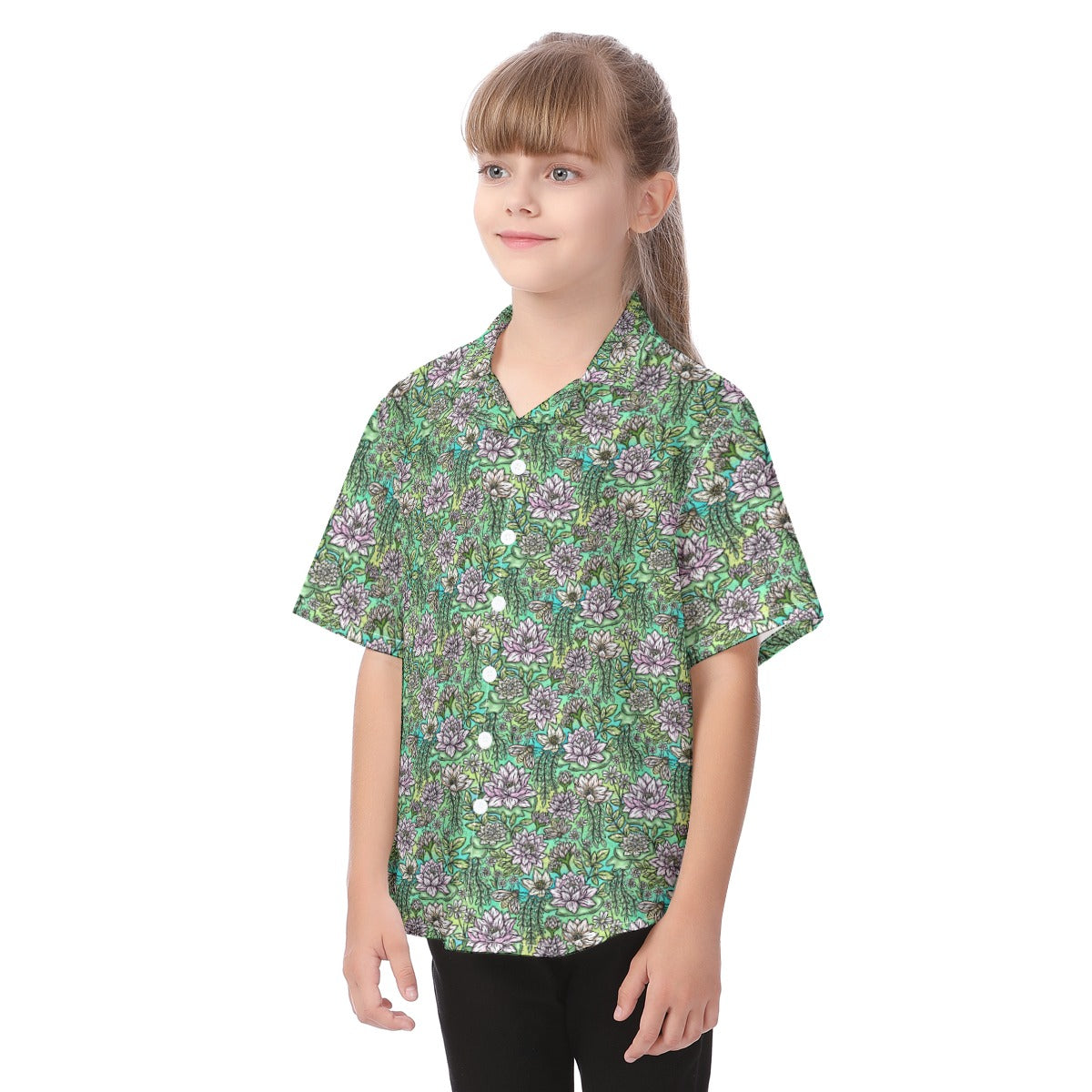 Fairytale Florals – Bayou Blooms - Kid's Hawaiian Button Up Shirt