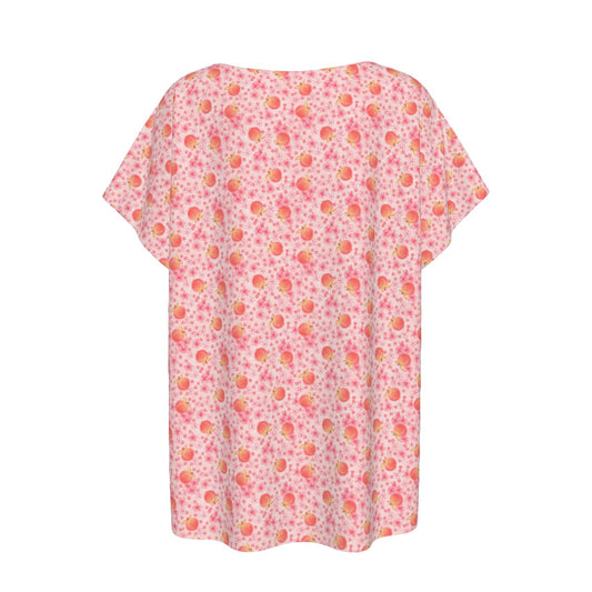 Summer Fruits - Peaches - Women’s Relaxed Fit Scoop Tee