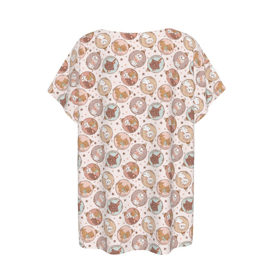 Festive Feline Baublescats - Women’s Relaxed Fit Scoop Tee
