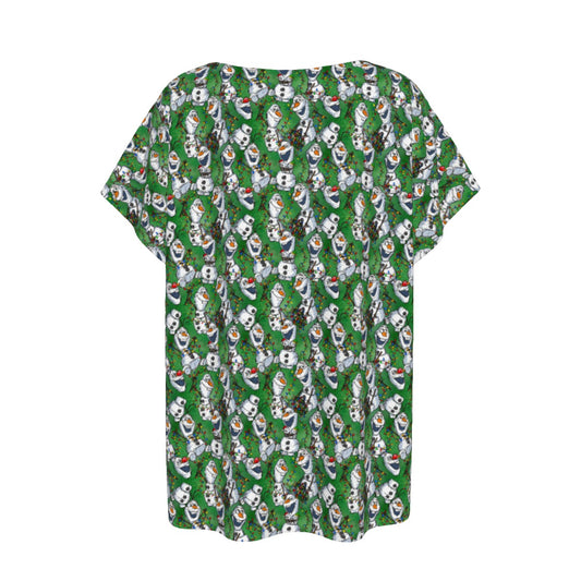 Sketched Snowman Christmas - Women’s Relaxed Fit Scoop Tee