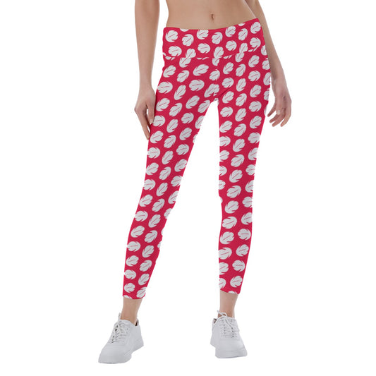 Island Leaf Print - Women's Yoga Leggings