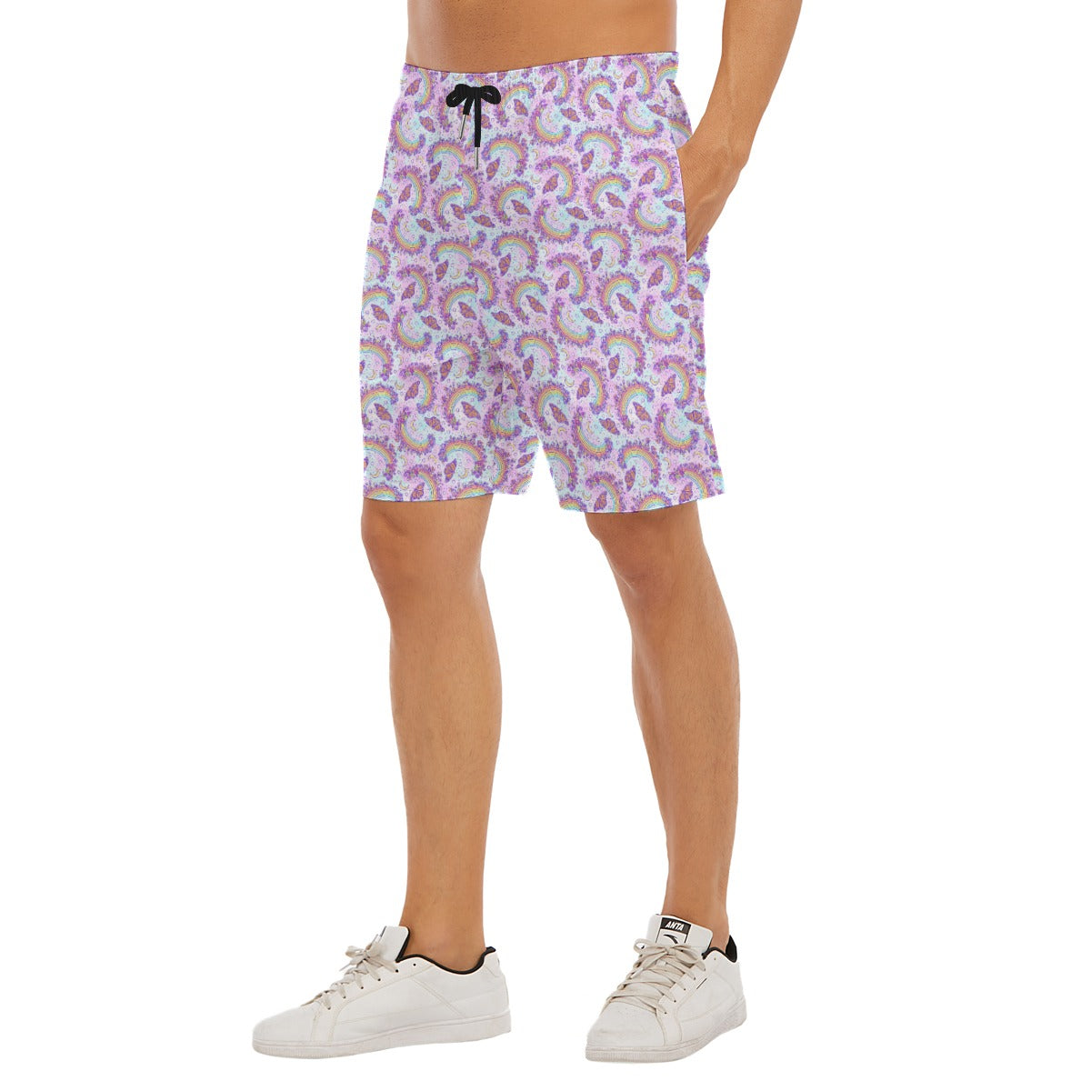 Monarch Butterflies & Rainbows - Men’s Pocket Beach Shorts