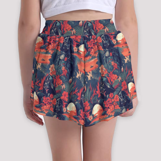 Tropical Dark Side Escape - Girls’ Flowy Pocket Shorts