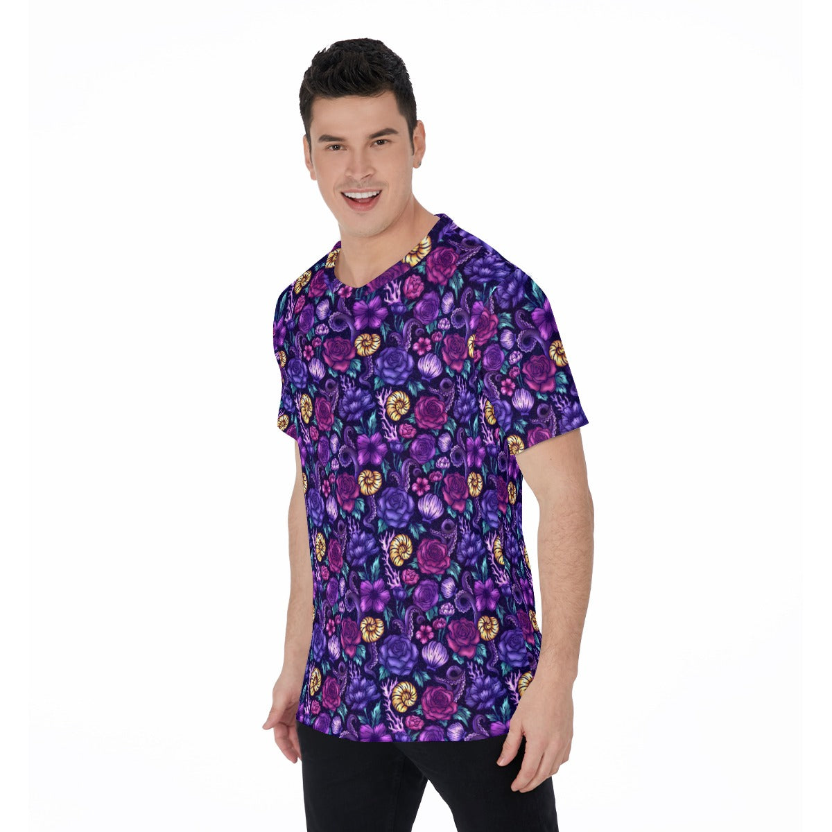 Fairytale Florals – Dark Sea Witch - Men's Short Sleeve T-Shirt