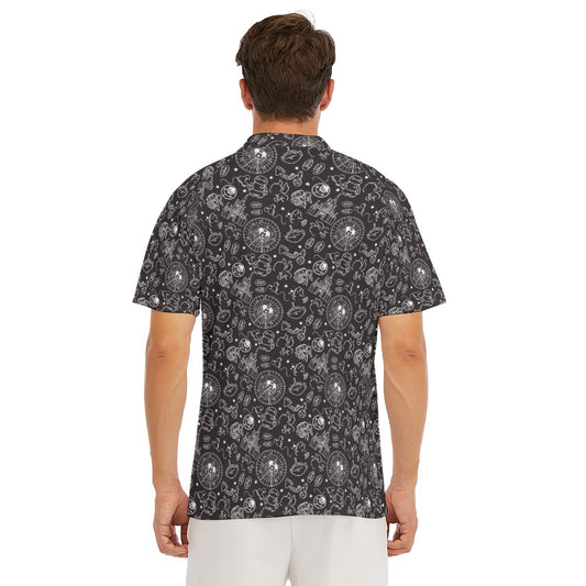 Monochrome Theme Park Icons - Men's Polo Shirt