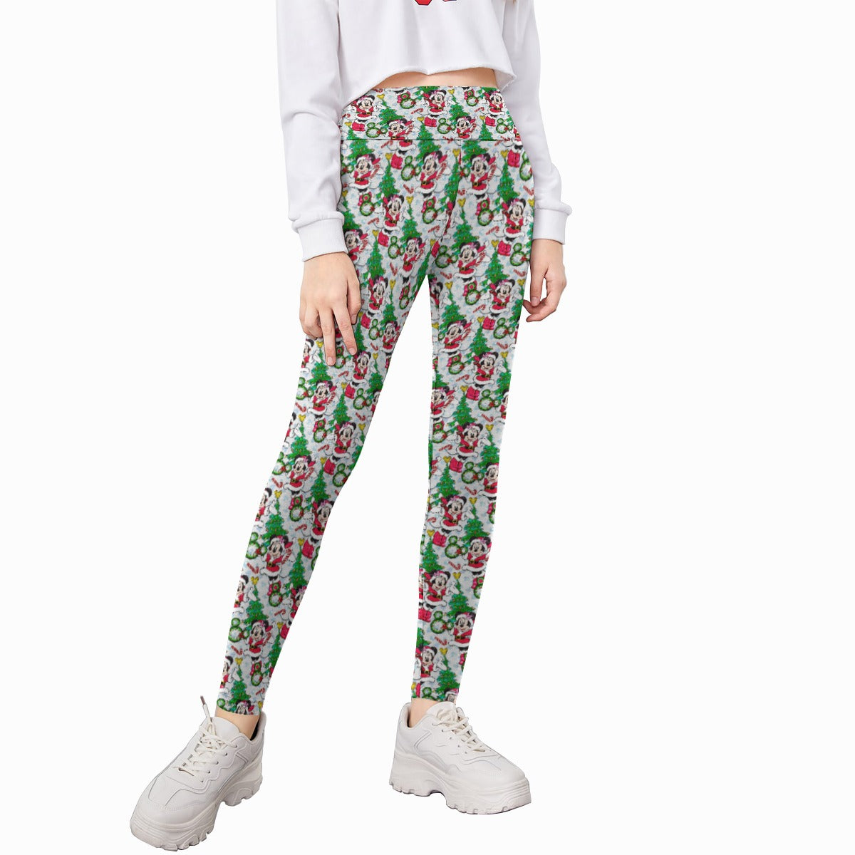 Santa Mouse with Sparkle - Kid's Leggings