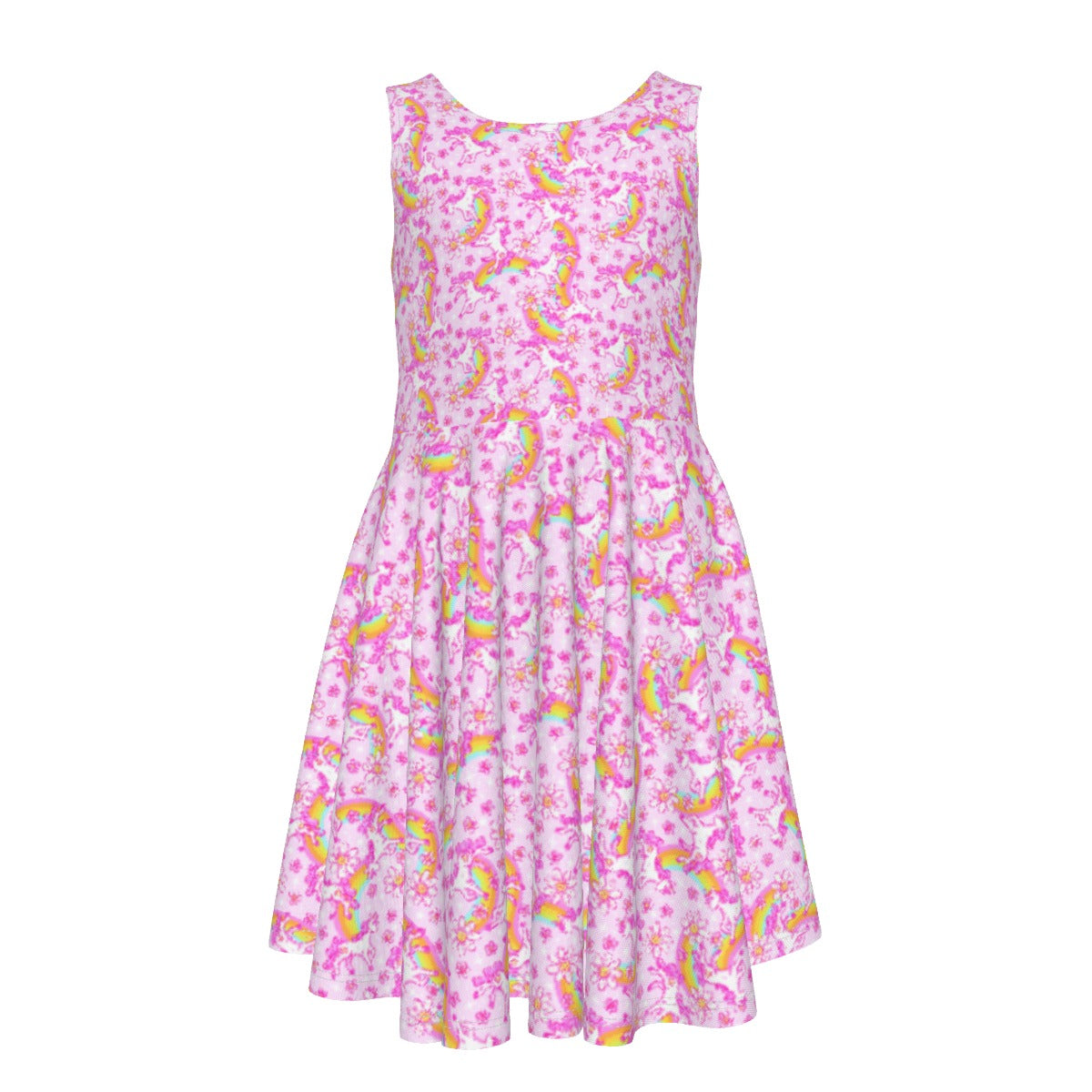 Unicorn Rainbows - Kid's Sleeveless Skater Dress