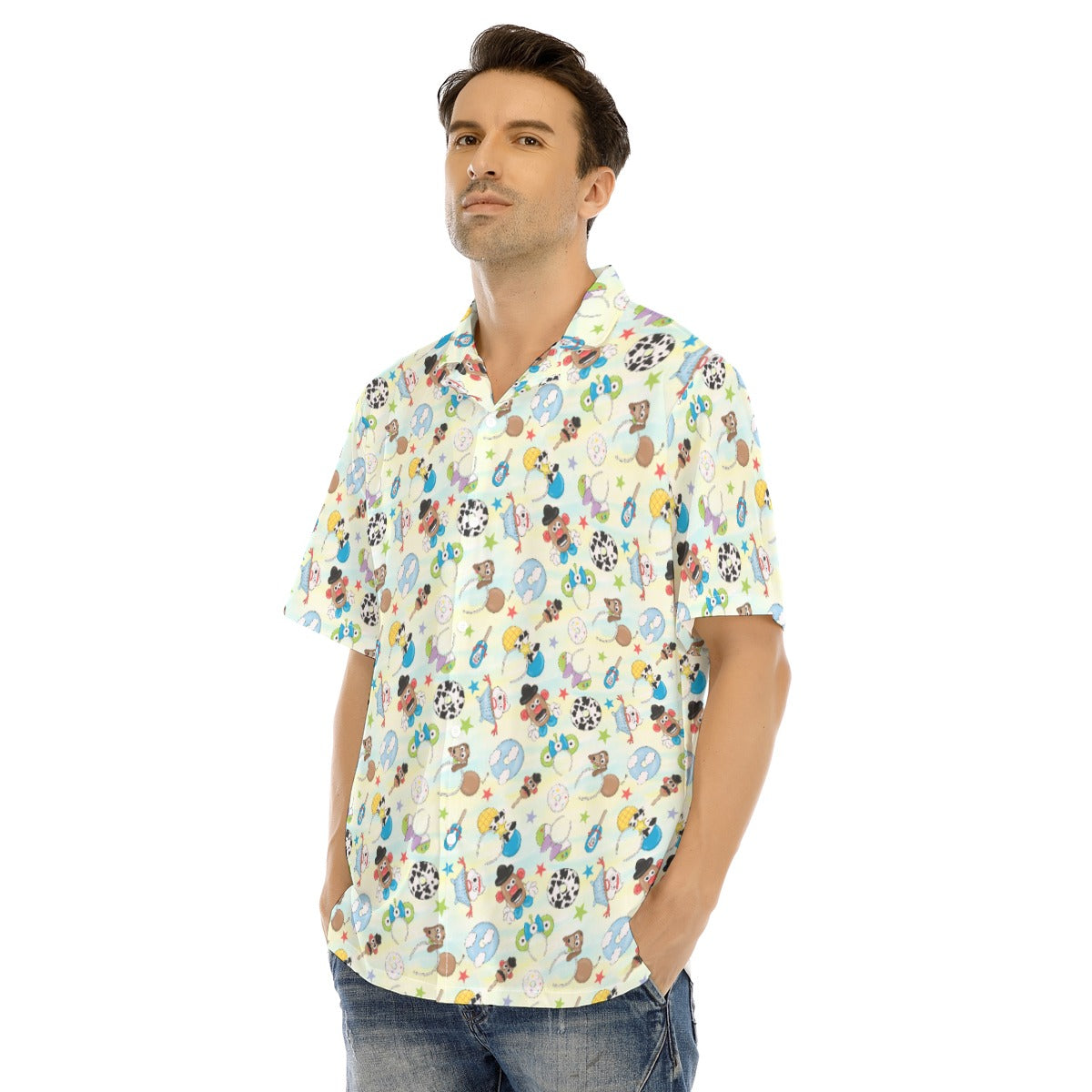 Playful Toy Style Icons - Men's Hawaiian Button Up Shirt