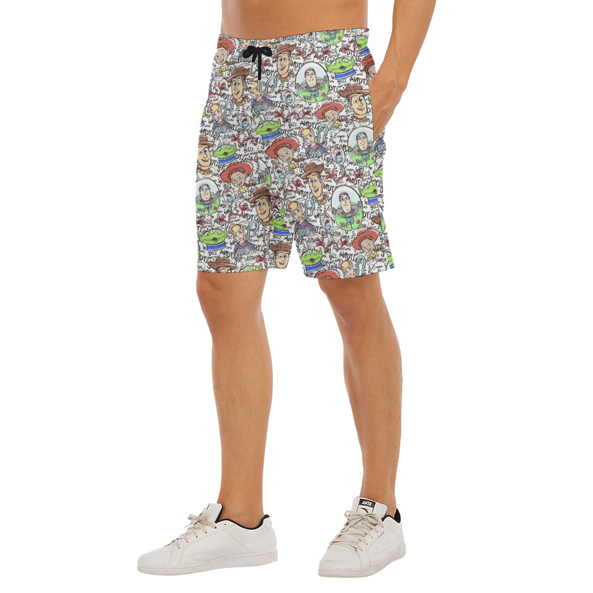 Sketch Autographs of Animated Toy Friends - Men’s Pocket Beach Shorts