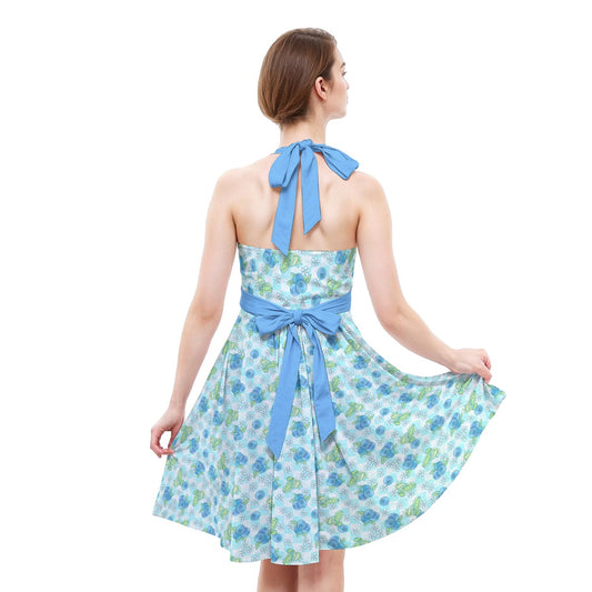 Summer Fruits - Blueberry - Women's Halter Vintage Pocket Dress