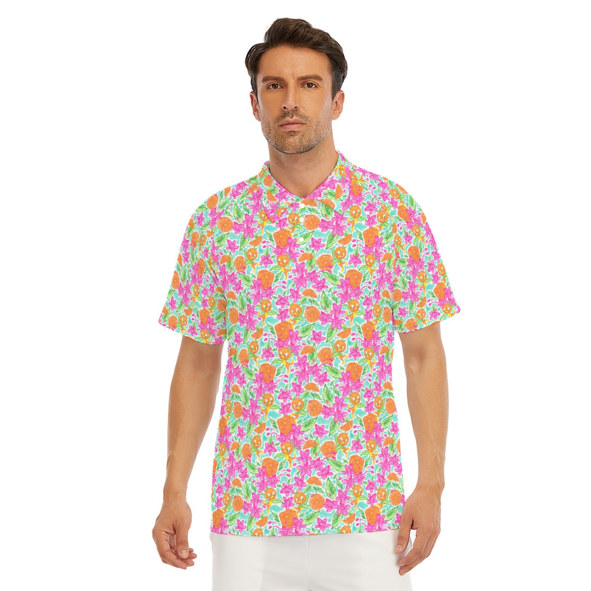Tropical Citrus Bloom - Men's Polo Shirt