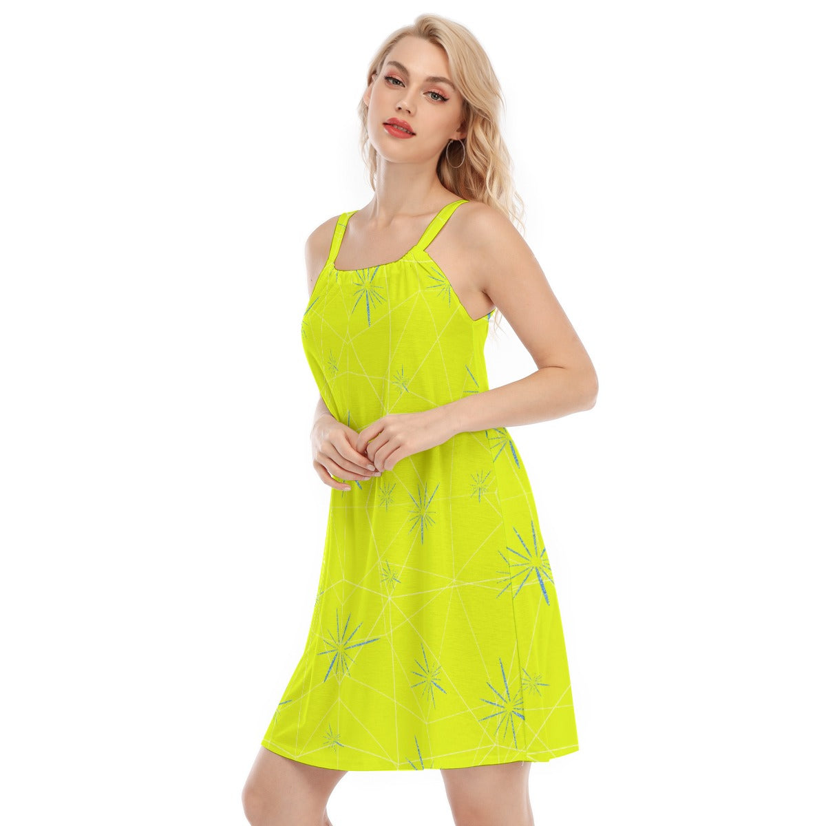 Joyful Blue & Yellow Florals - Women’s Adjustable Sundress