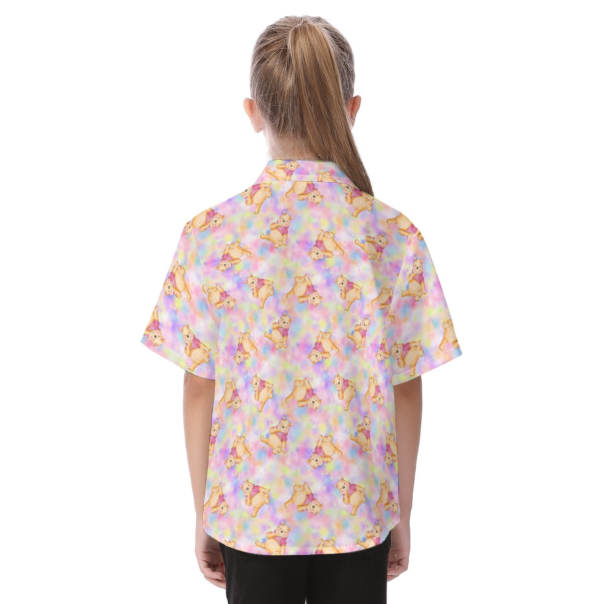 Watercolor Honey Bear - Kid's Hawaiian Button Up Shirt