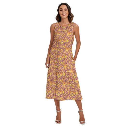 Lantern Glow Festival - Women’s Diagonal Pocket Midi Dress