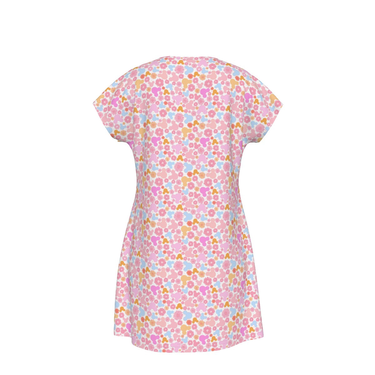 Retro Floral Mouse - Women's T-Shirt Dress