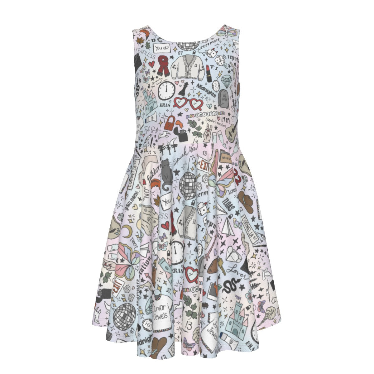 Every Era Collage - Kid's Sleeveless Skater Dress