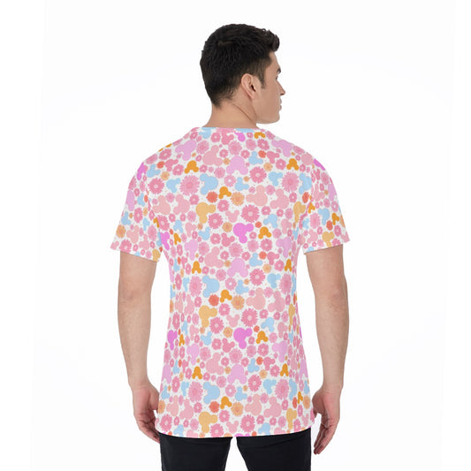 Retro Floral Mouse - Men's Short Sleeve T-Shirt