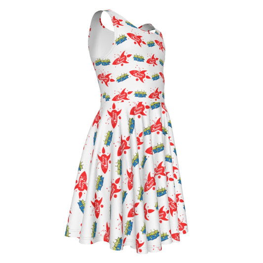 Galactic Rocket Party - Kid's Sleeveless Skater Dress