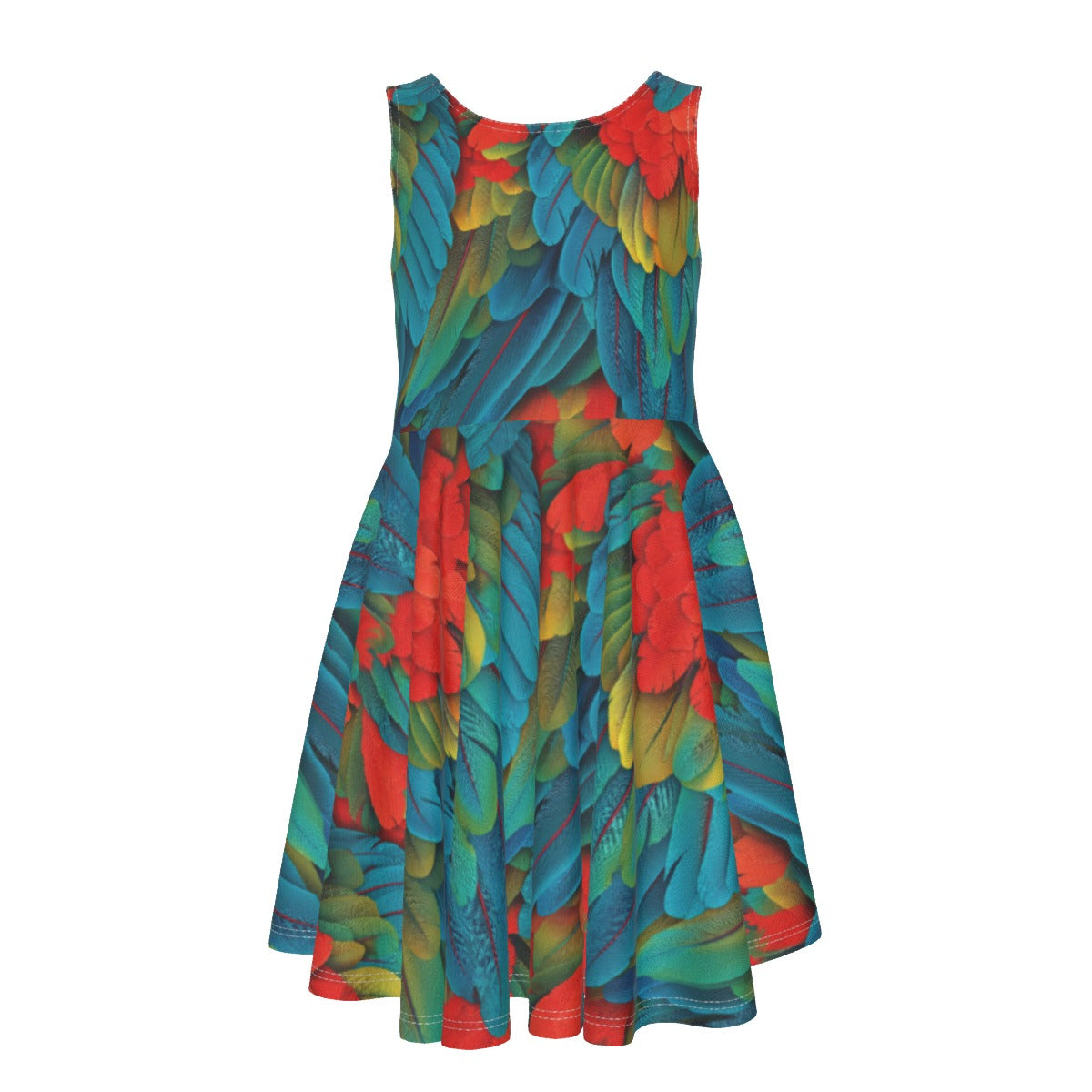 Animal Print - Macaw Parrot - Kid's Sleeveless Skater Dress