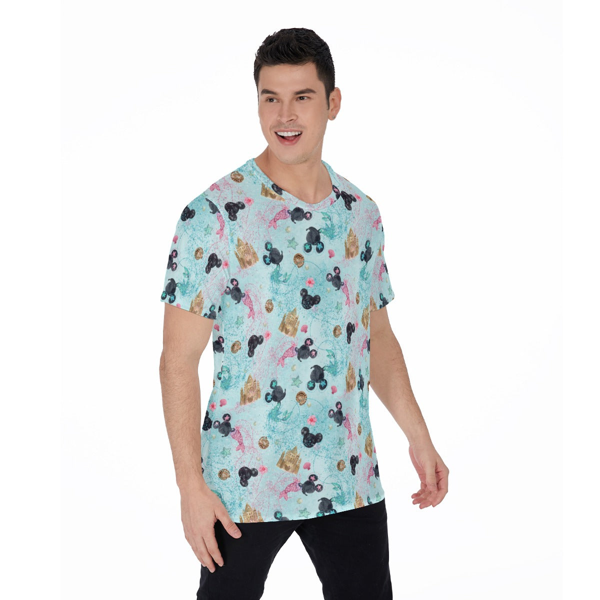 Watercolor Mermaid Mouse Ears - Men's Short Sleeve T-Shirt